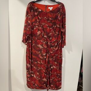 Cato Red and Black Long Sleeve Dress